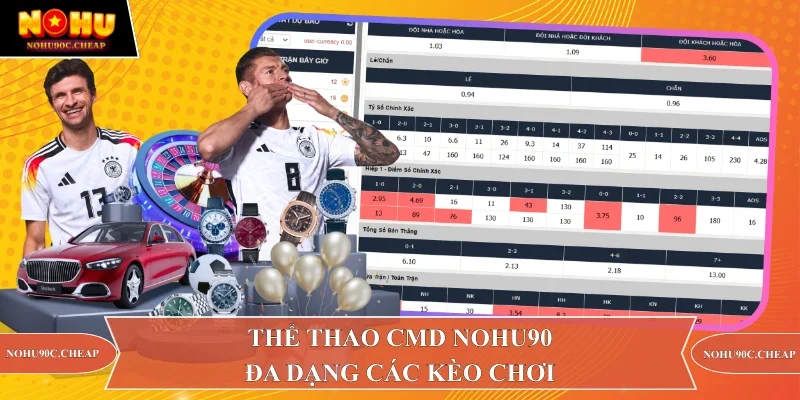 Thể thao CMD Nohu90 đa dạng các kèo chơi 